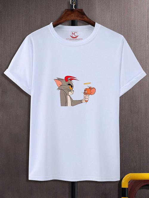 round neck chest printed t-shirt - 20734251 - Standard Image - 0