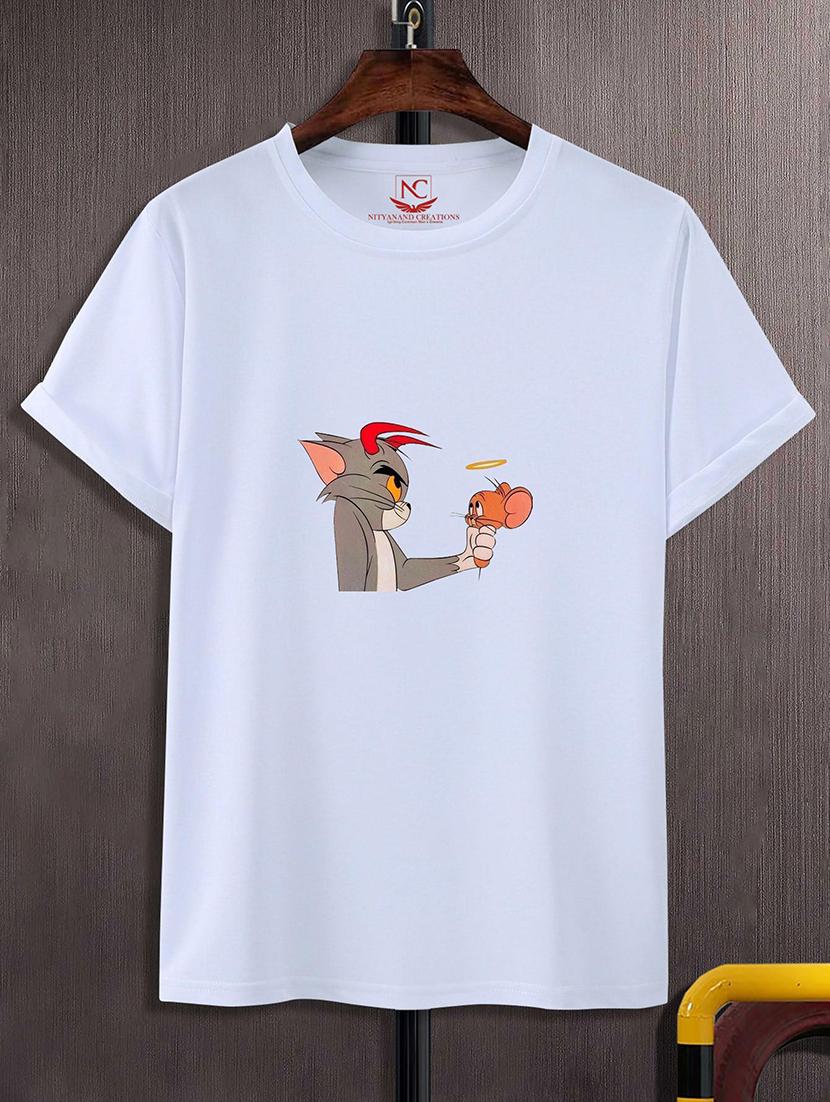 round neck chest printed t-shirt - 20734251 - Zoom Image - 0