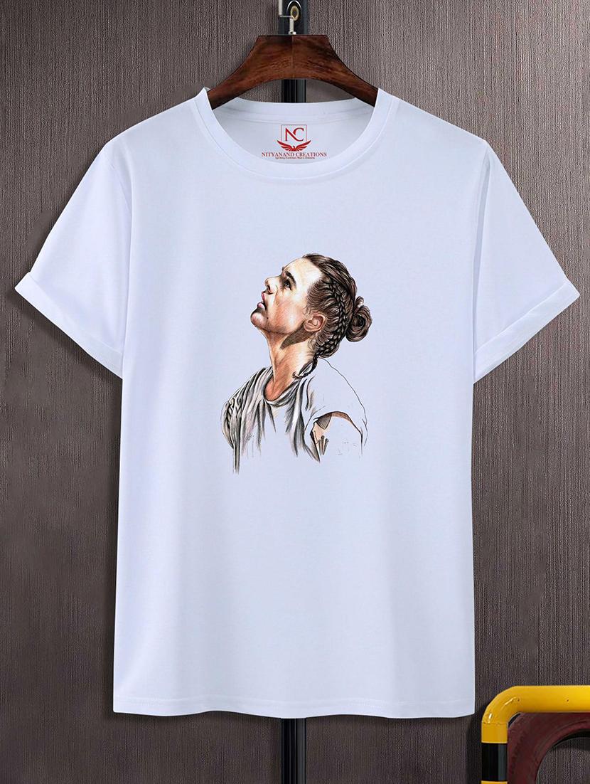 round neck chest printed t-shirt - 20734254 - Zoom Image - 0