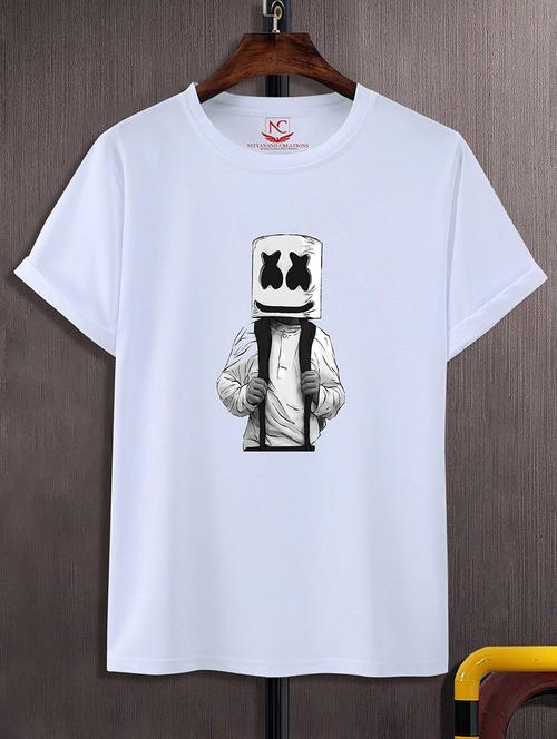 round neck chest printed t-shirt - 20734266 - Standard Image - 0