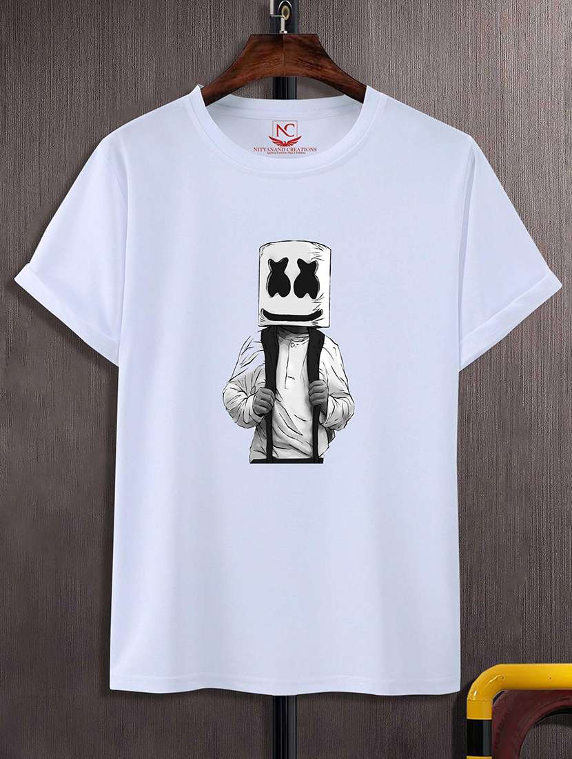 round neck chest printed t-shirt - 20734266 - Zoom Image - 0