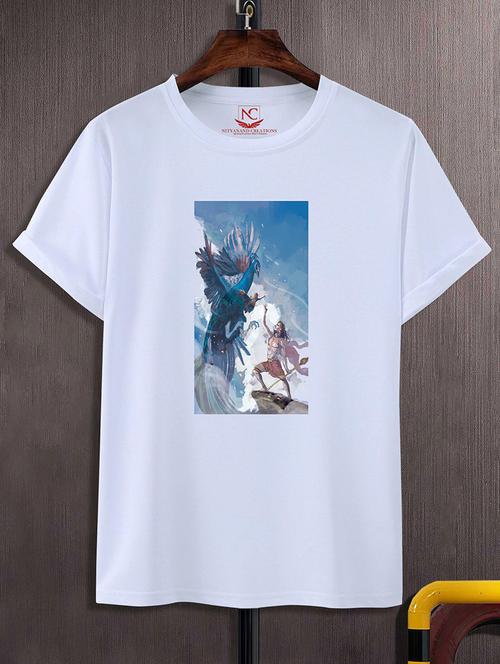 round neck chest printed t-shirt - 20734269 - Standard Image - 0