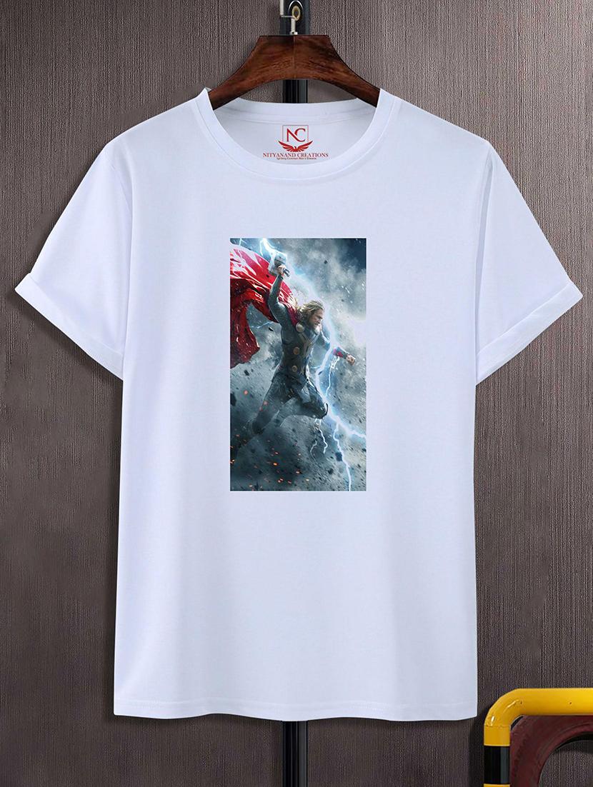 round neck chest printed t-shirt - 20734277 - Zoom Image - 0