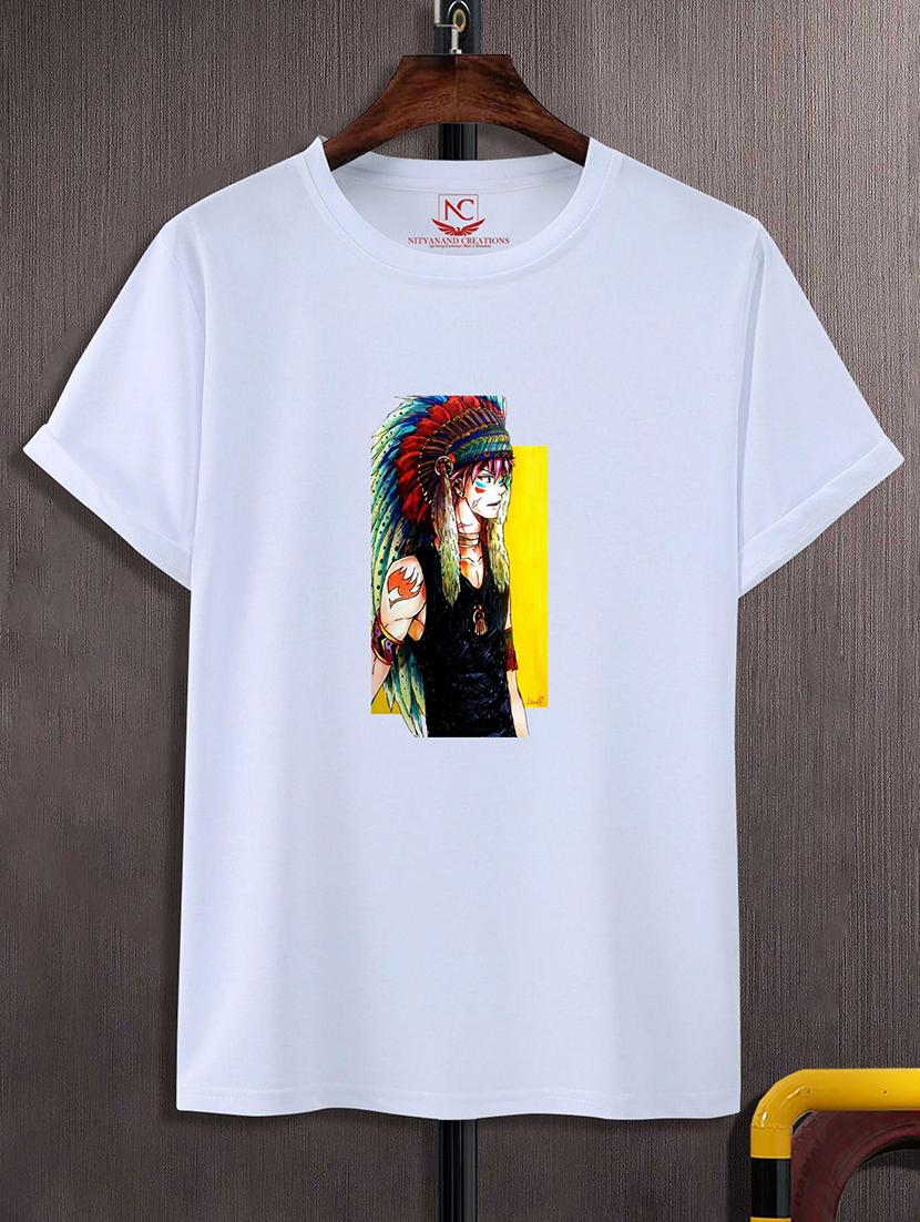 round neck chest printed t-shirt - 20734280 - Zoom Image - 0