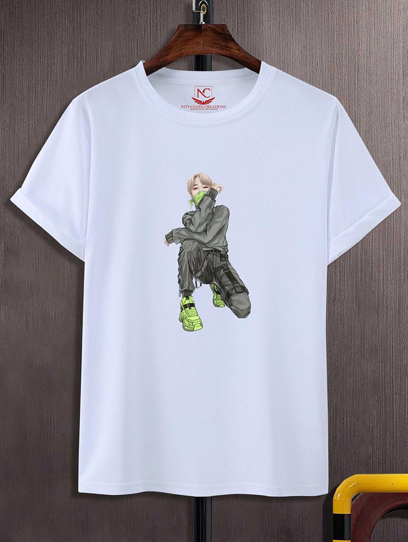 round neck chest printed t-shirt - 20734343 - Zoom Image - 0