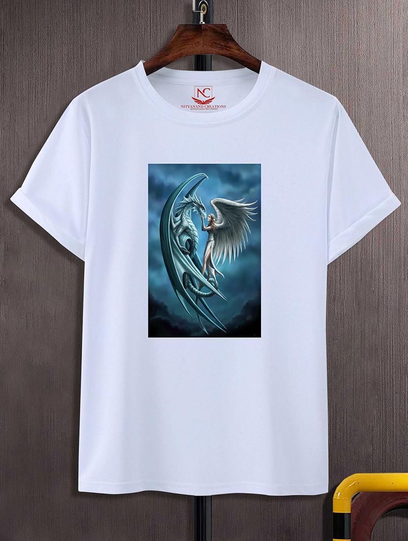 round neck chest printed t-shirt - 20734375 - Zoom Image - 0