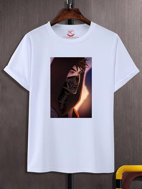 round neck chest printed t-shirt - 20734381 - Standard Image - 0