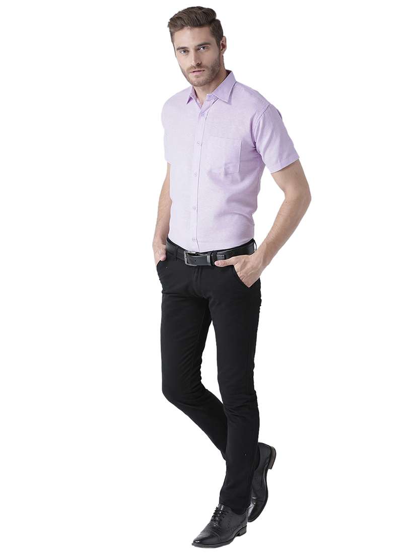 men lavender solid formal shirt - 20735706 - Standard Image - 3