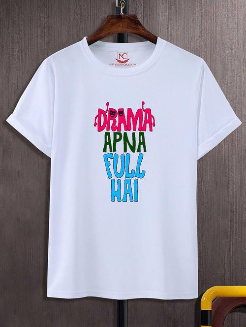 round neck chest printed t-shirt - 20737934 - Standard Image - 0