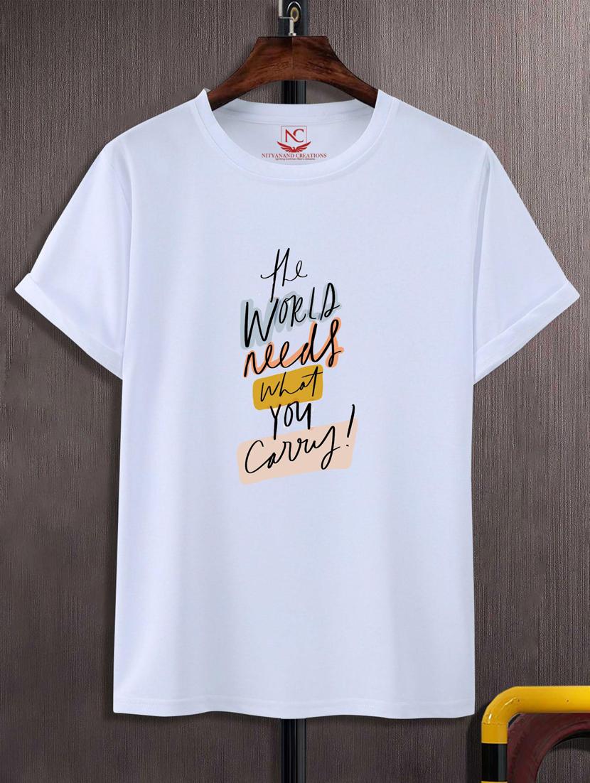 round neck chest printed t-shirt - 20738006 -  Zoom Image - 0