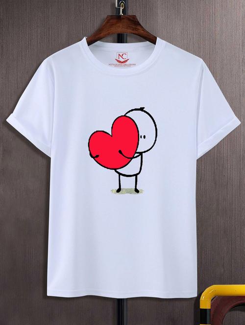 round neck chest printed t-shirt - 20738010 -  Standard Image - 0