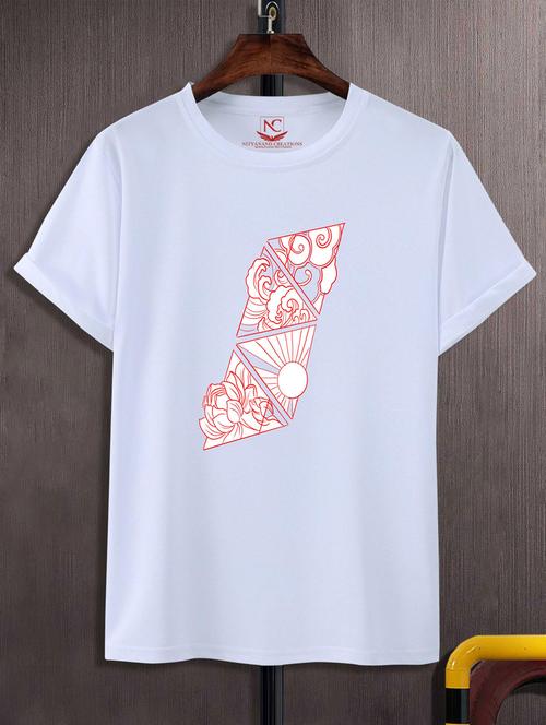 round neck chest printed t-shirt - 20738027 - Standard Image - 0