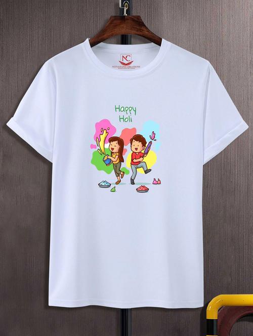round neck chest printed t-shirt - 20738057 - Standard Image - 0