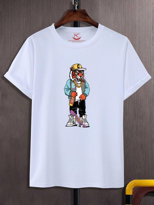 round neck chest printed t-shirt - 20738062 - Standard Image - 0
