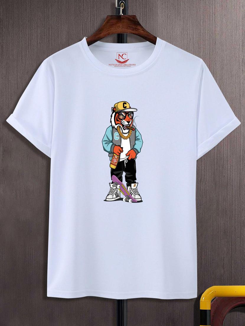 round neck chest printed t-shirt - 20738062 - Zoom Image - 0
