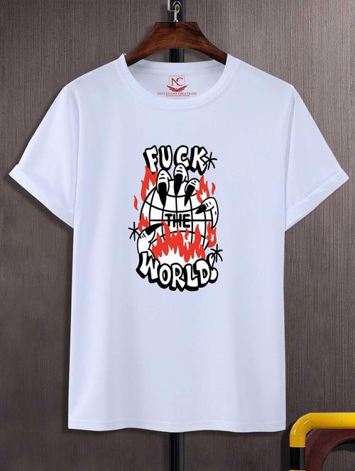 round neck chest printed t-shirt - 20738069 - Standard Image - 0