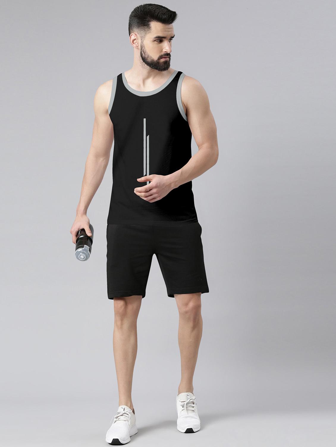 man solid sleeveless vest - 20742479 - Standard Image - 3