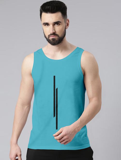 man printed sleeveless vest - 20742484 - Standard Image - 0