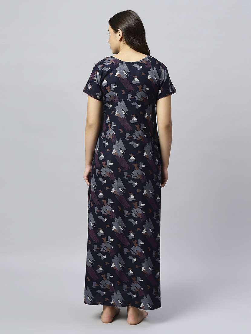 women printed short sleeve nighty - 20742773 -  Standard Image - 3