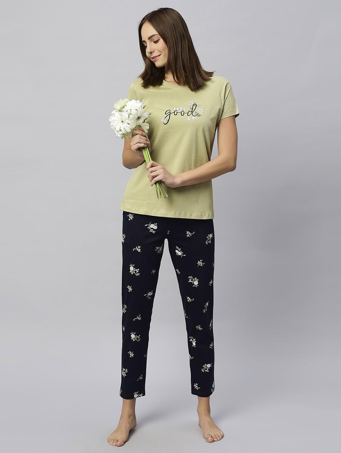women printed pyjama nightwear set