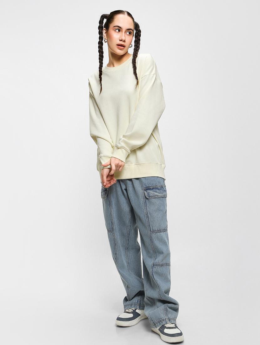 off-white cotton blend regular sweatshirt - 20743234 - Standard Image - 3