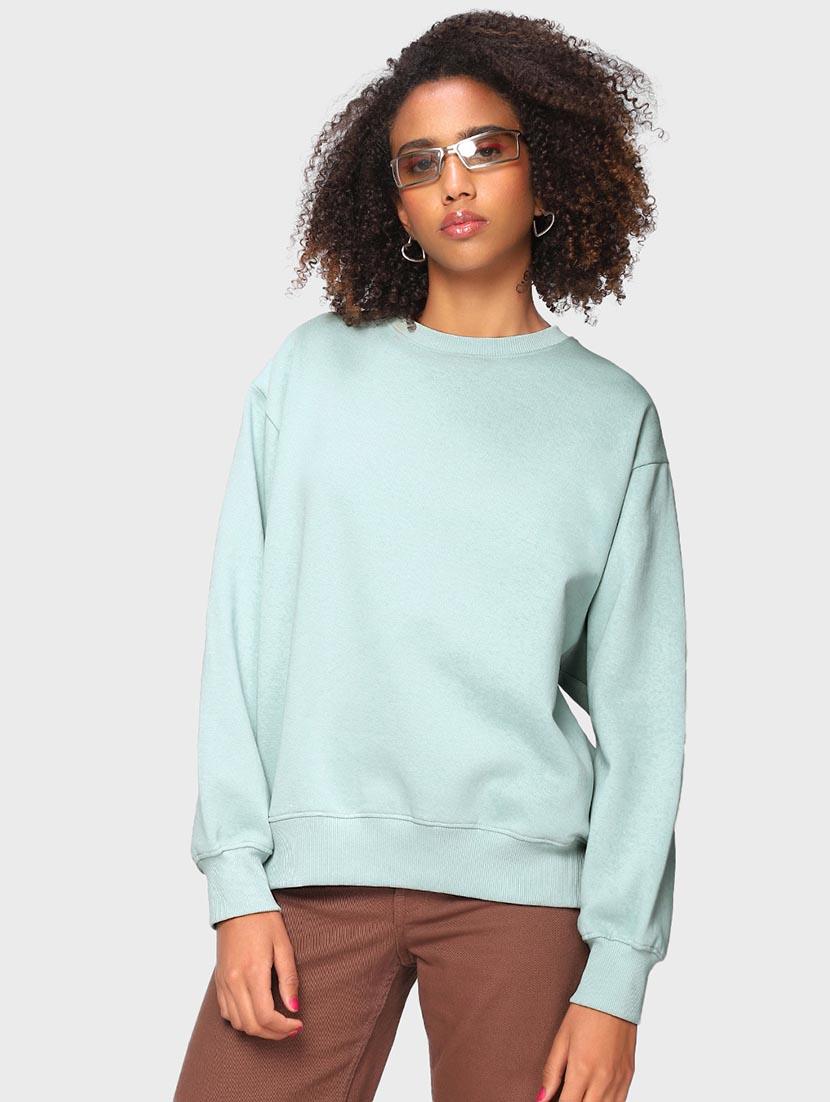 grey cotton blend plain sweatshirt - 20743285 -  Zoom Image - 0