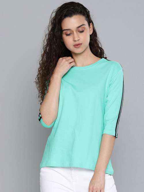 women round neck taped regular t-shirt - 20745281 -  Standard Image - 0