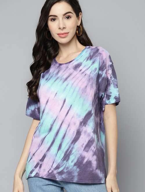 purple all over printed t-shirt - 20745325 - Standard Image - 0