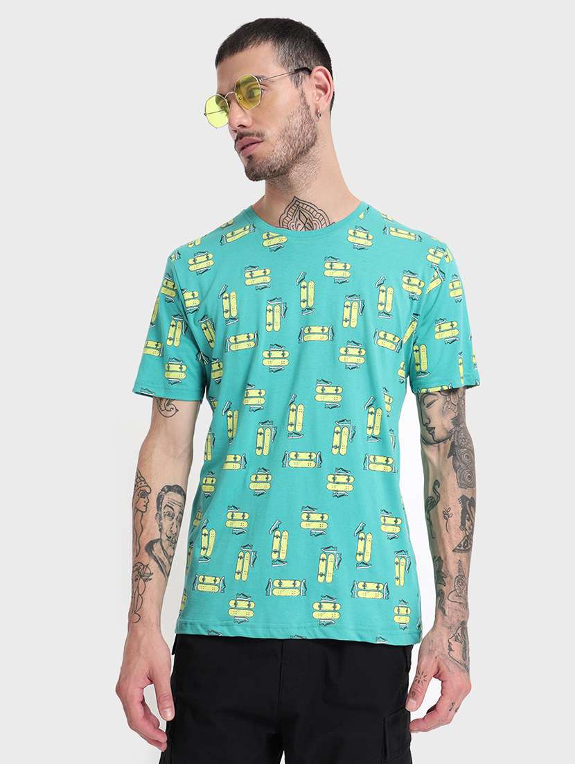 teal cotton t-shirt - 20748636 - Zoom Image - 0