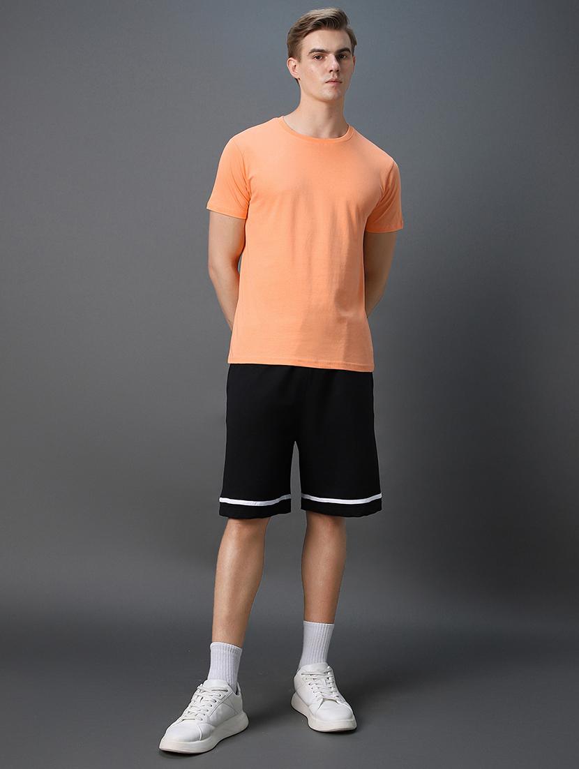 orange cotton blend plain t-shirt - 20749903 - Standard Image - 3