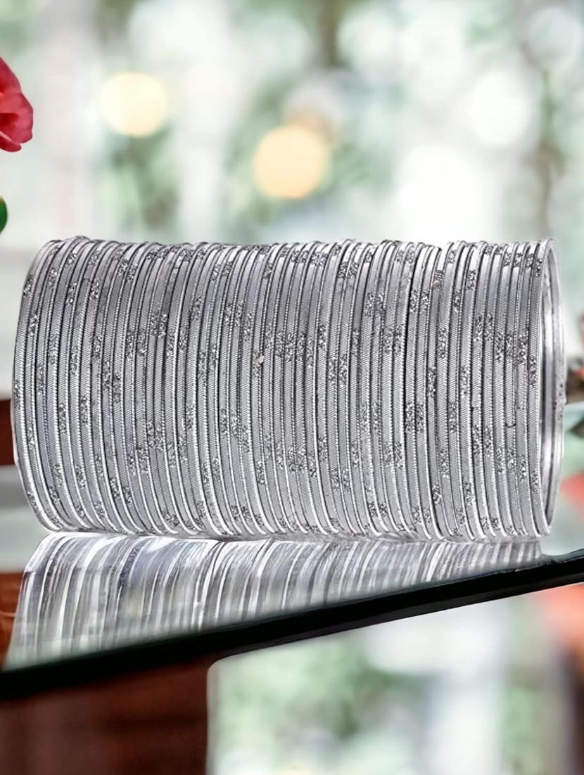 guddan grey designer metal banle set (48 bangles) - 20754151 -  Zoom Image - 0