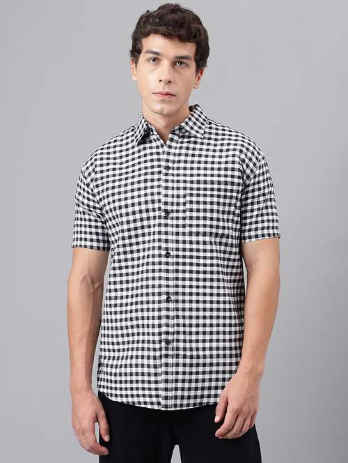 men checkered short sleeve casual shirt - 20754277 - Standard Image - 0