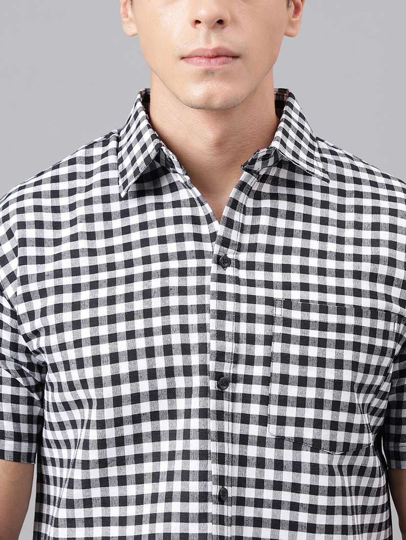 men checkered short sleeve casual shirt - 20754277 - Standard Image - 5
