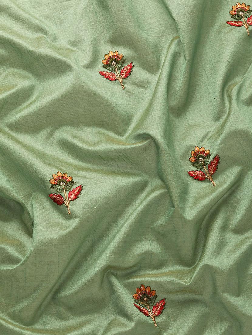 women green embroidered saree with blouse - 20754435 - Standard Image - 5