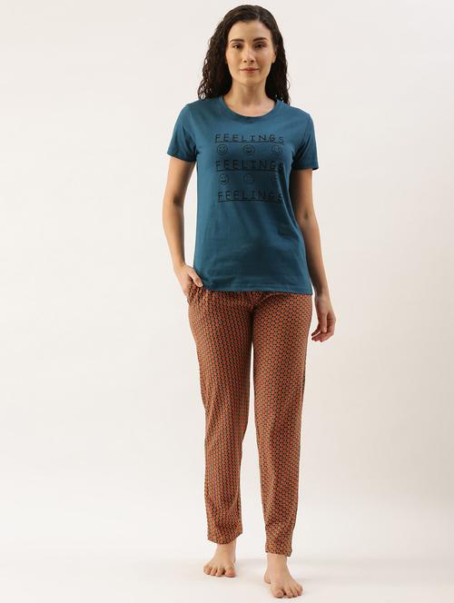 women printed pyjama nightwear set - 20754495 - Standard Image - 0