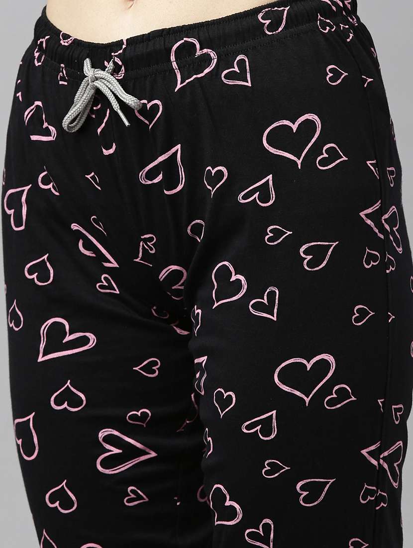 women printed round neck regular t-shirt & pyjama set - 20754505 - Standard Image - 3