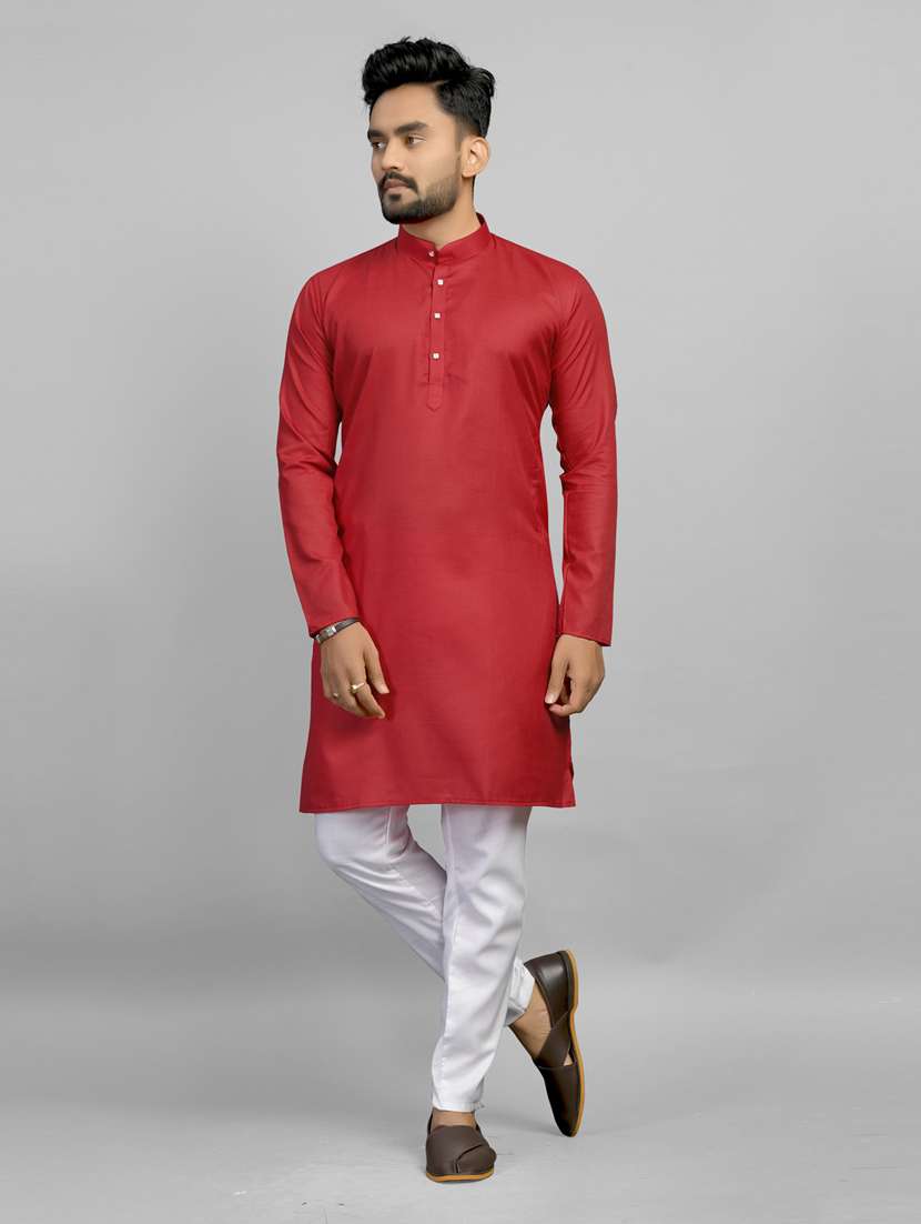 men pack of 2 solid mandarin neck kurta - 20754771 -  Standard Image - 3