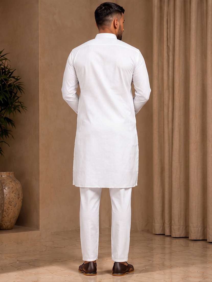 men pack of 2 solid mandarin neck kurta - 20754776 -  Standard Image - 5