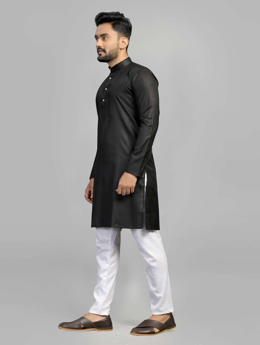 men pack of 2 solid mandarin neck kurta - 20754777 -  Standard Image - 3