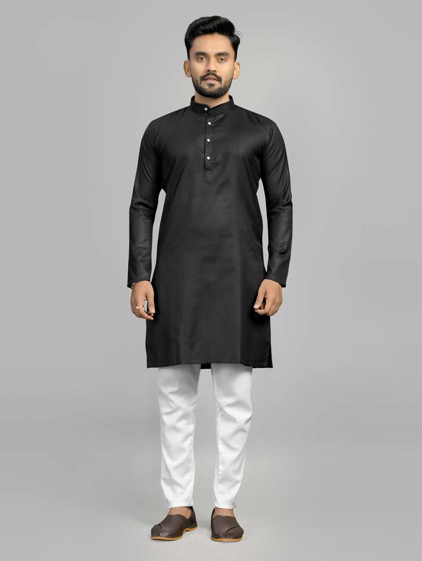 men pack of 2 solid mandarin neck kurta - 20754785 -  Standard Image - 3