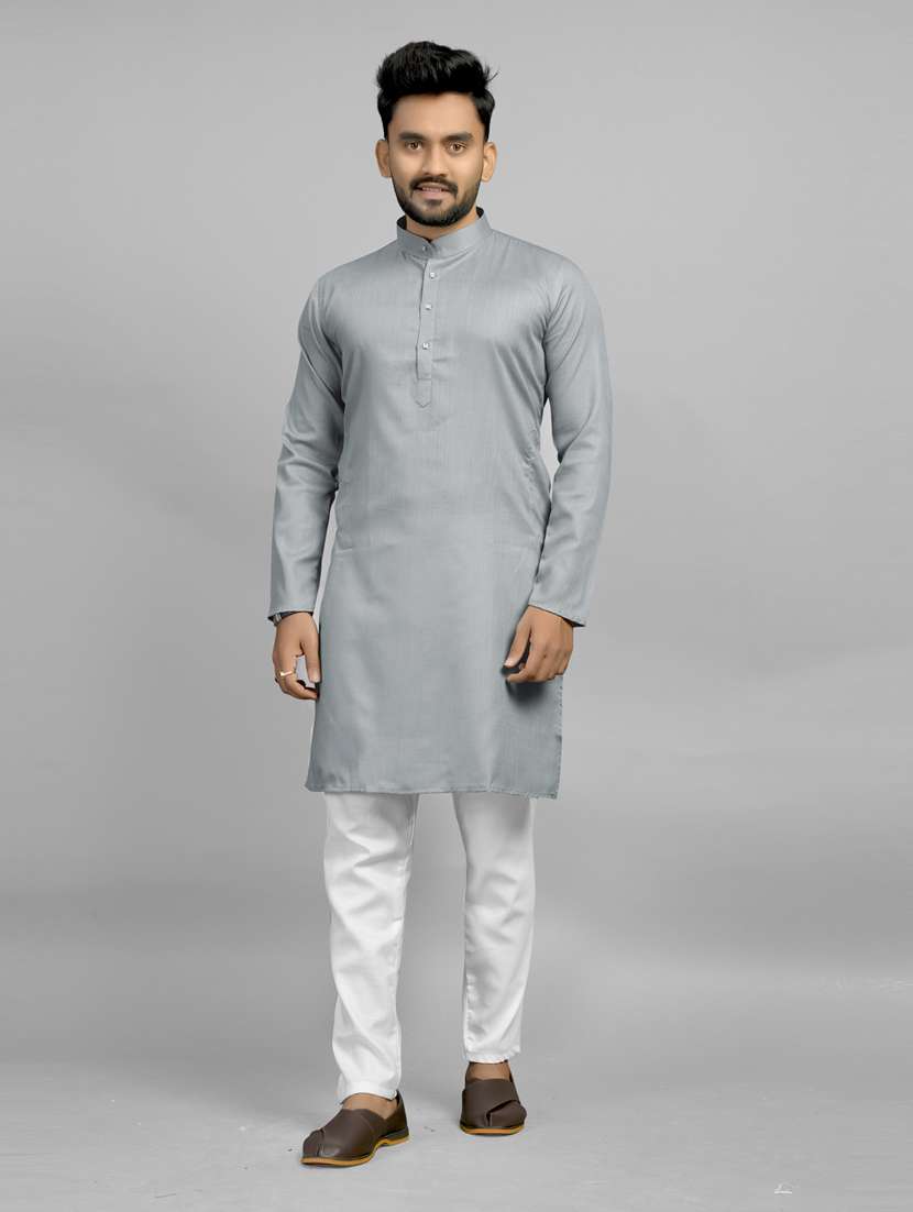 men pack of 2 solid mandarin neck kurta - 20754793 -  Standard Image - 3
