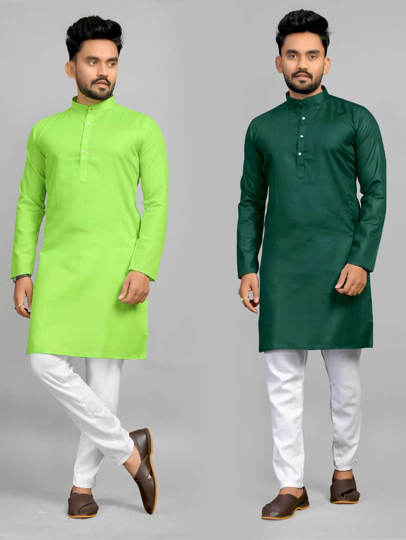 pack of 2 multi coloured solid long kurta 