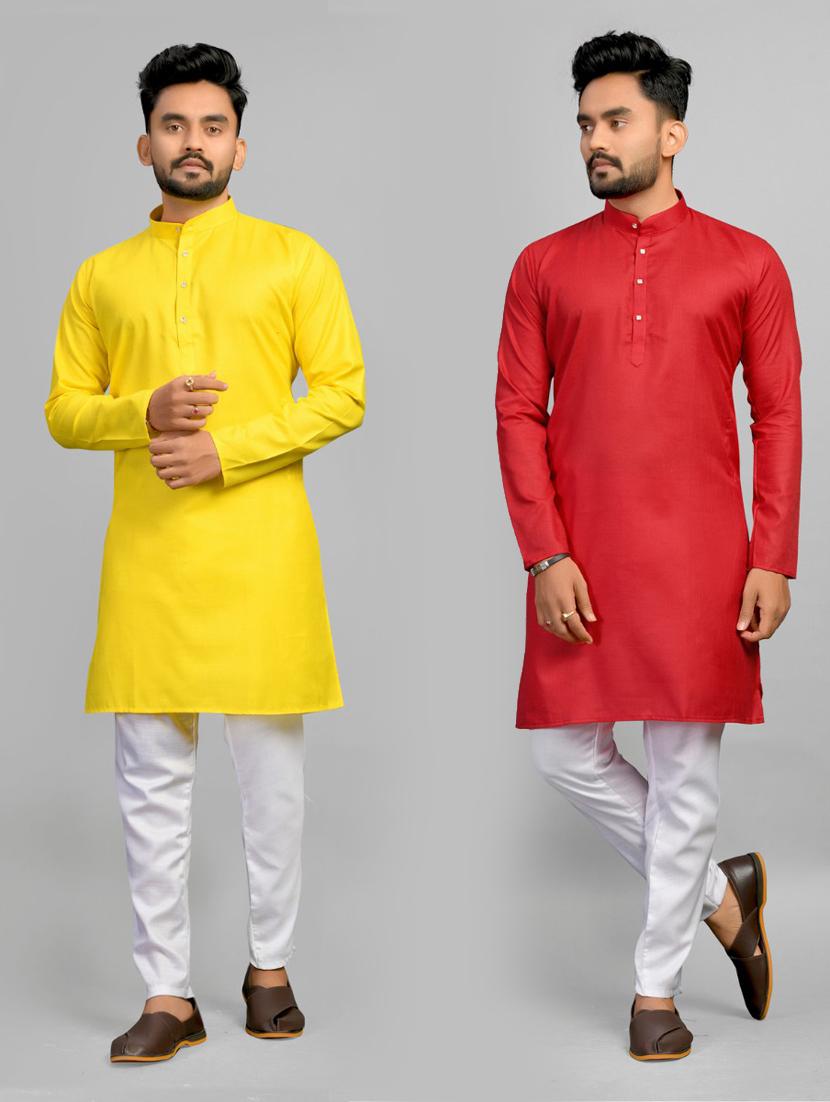 men pack of 2 solid long kurta - 20754823 - Zoom Image - 0