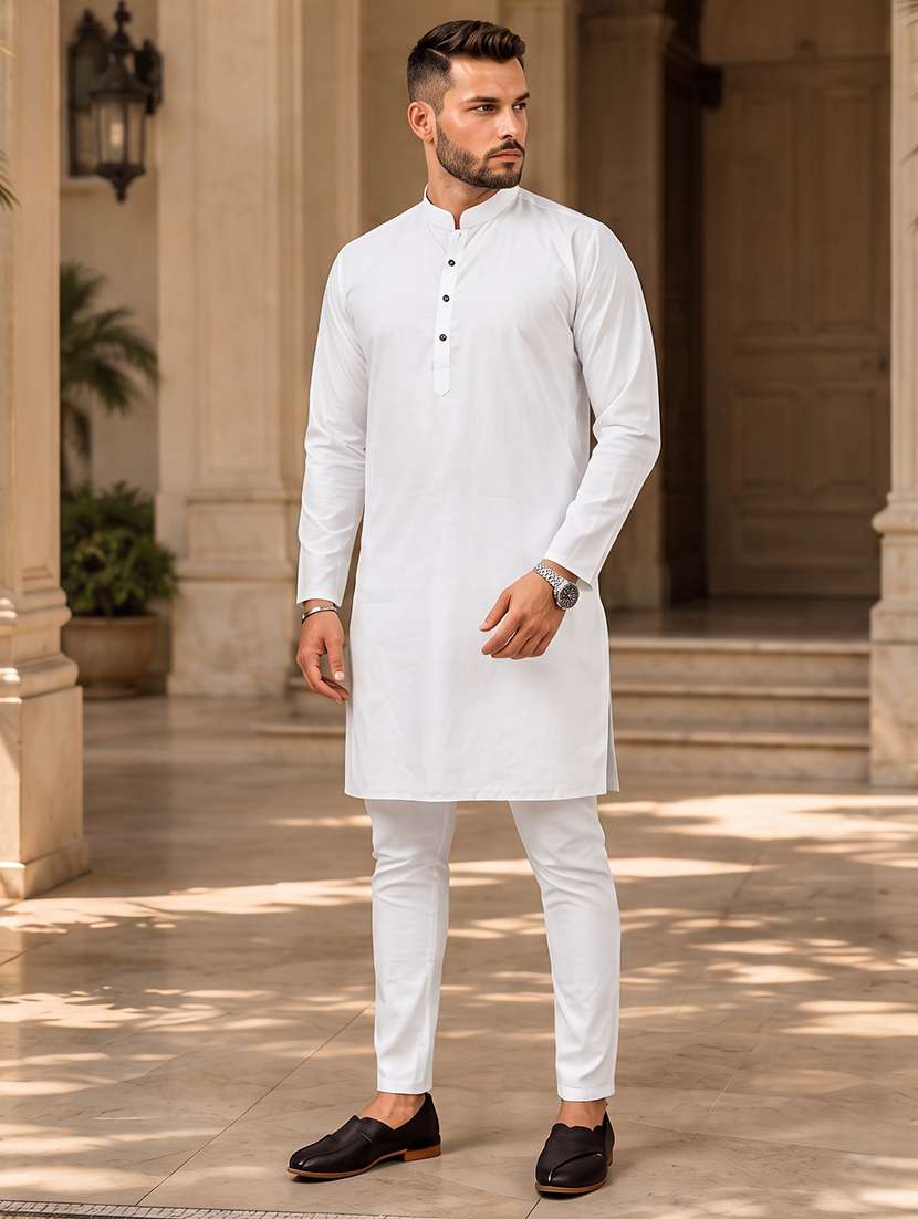 men pack of 2 solid kurta pyjama set - 20754965 -  Standard Image - 3
