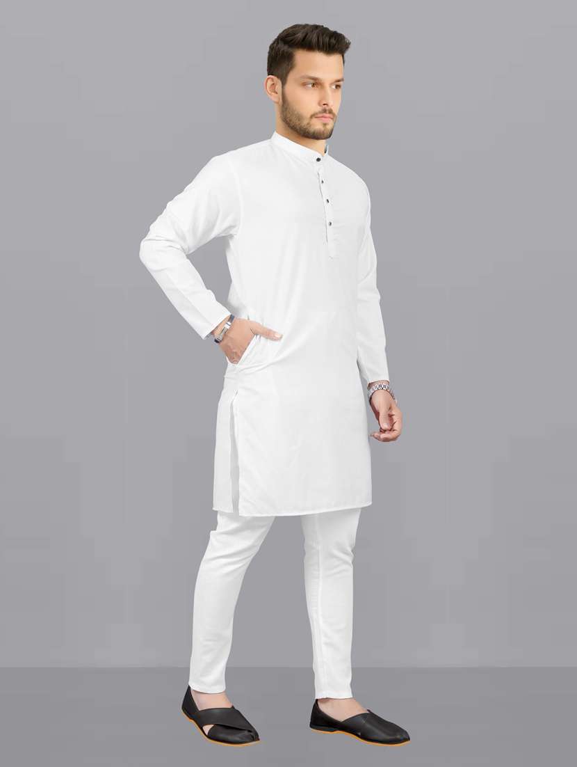men pack of 2 solid kurta pyjama set - 20754976 - Standard Image - 3