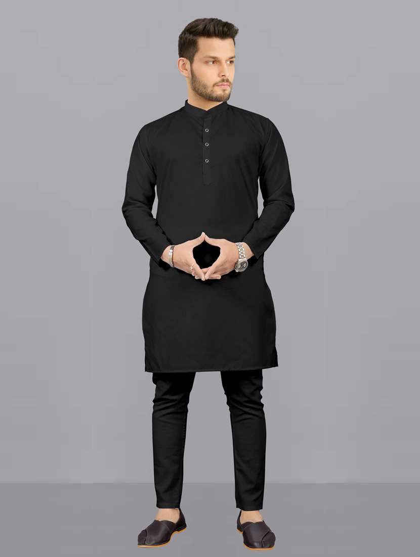 men pack of 2 solid kurta pyjama set - 20755035 -  Standard Image - 3