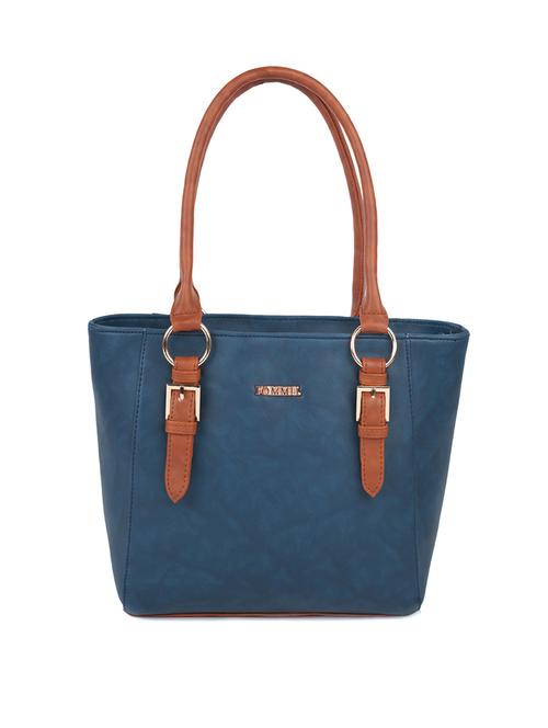 blue leatherette (pu) handbag - 20755066 -  Standard Image - 0