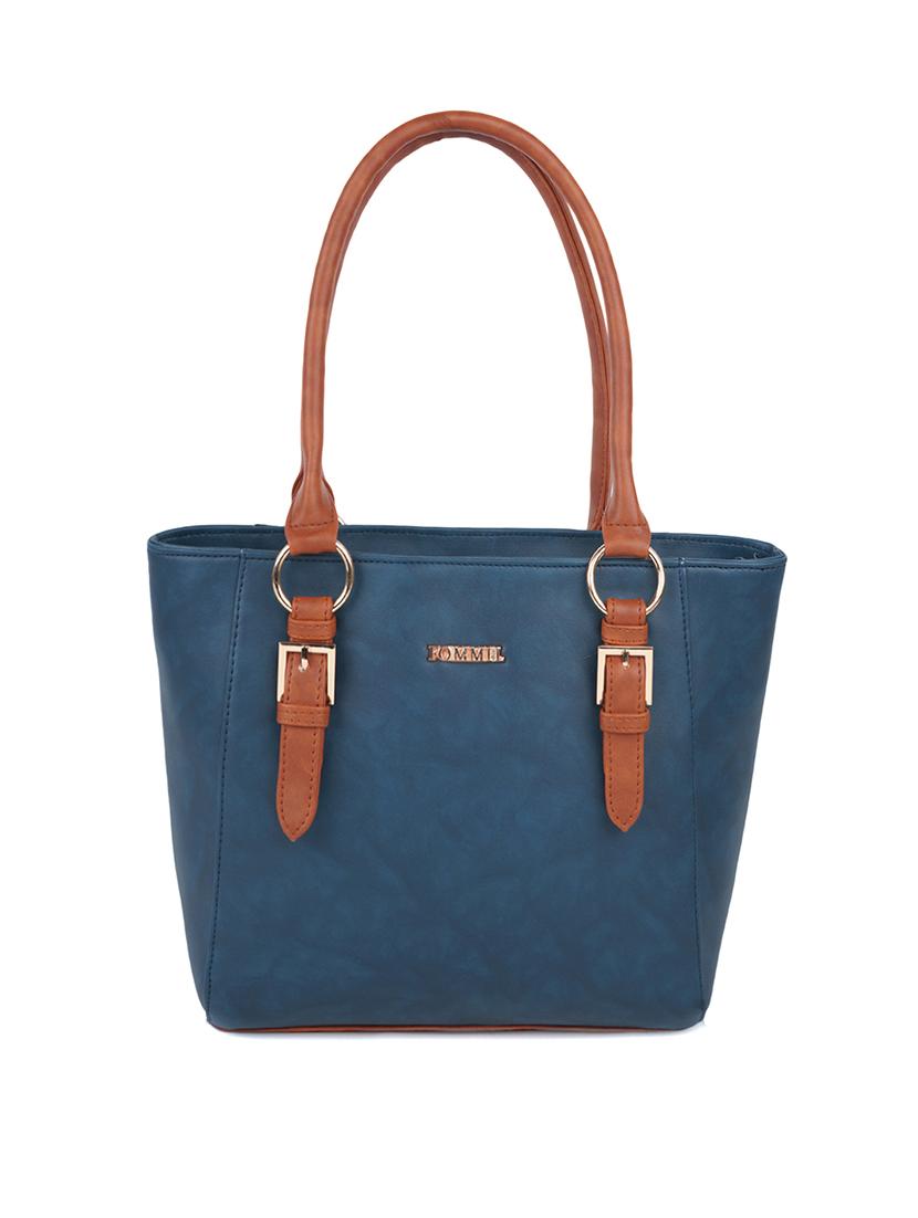 blue leatherette (pu) handbag - 20755066 -  Zoom Image - 0