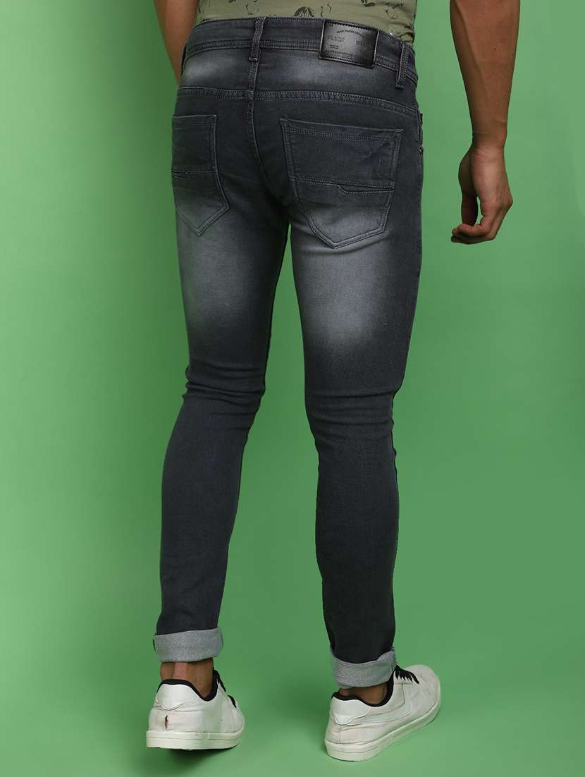 men mid rise plain denim jeans - 20755242 -  Standard Image - 3