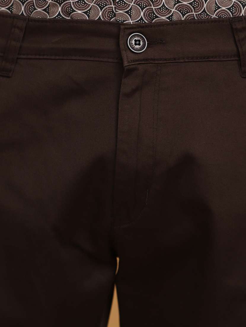 men solids brown chinos casual trouser - 20755395 -  Standard Image - 5